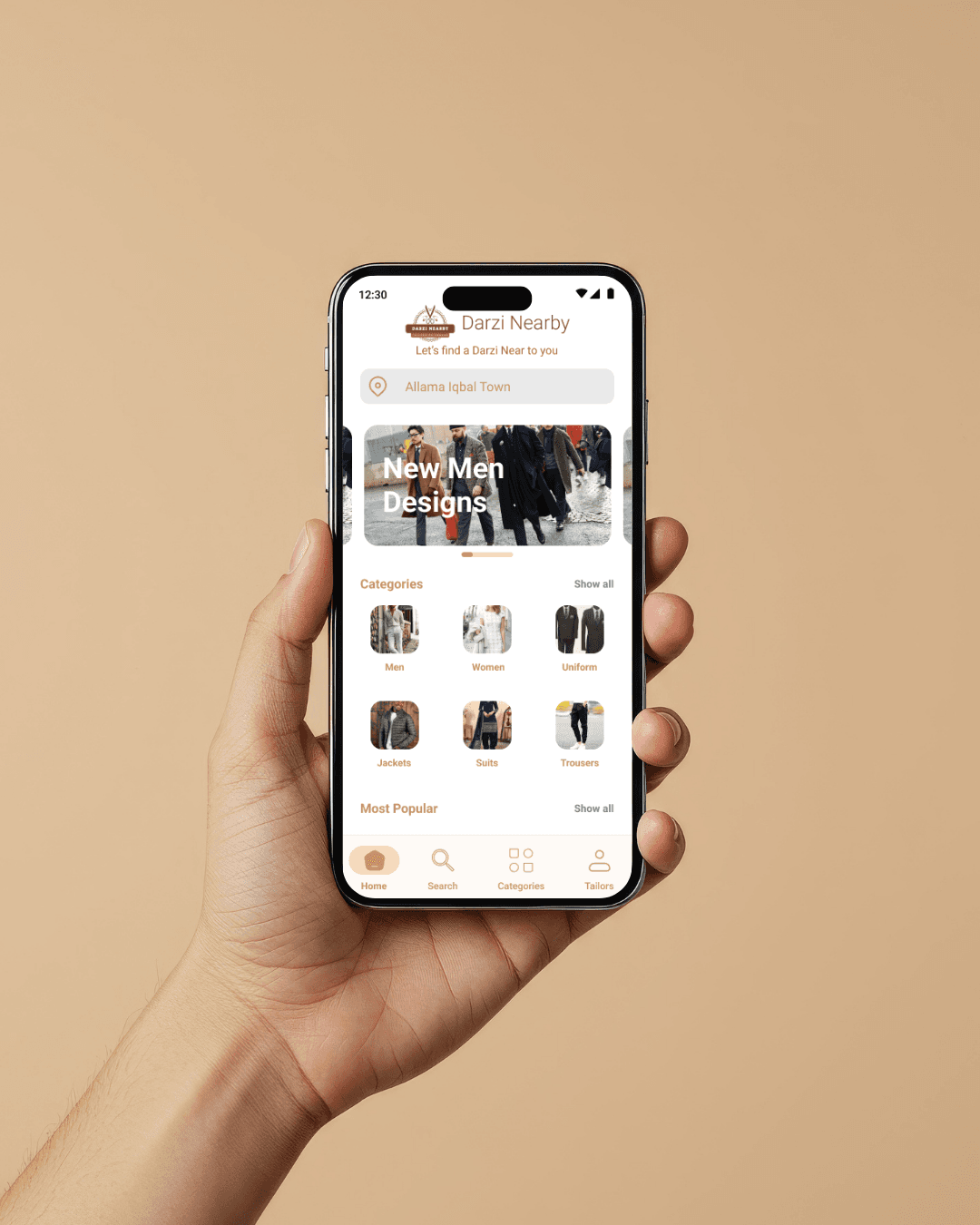 Darzi Nearby product interface
